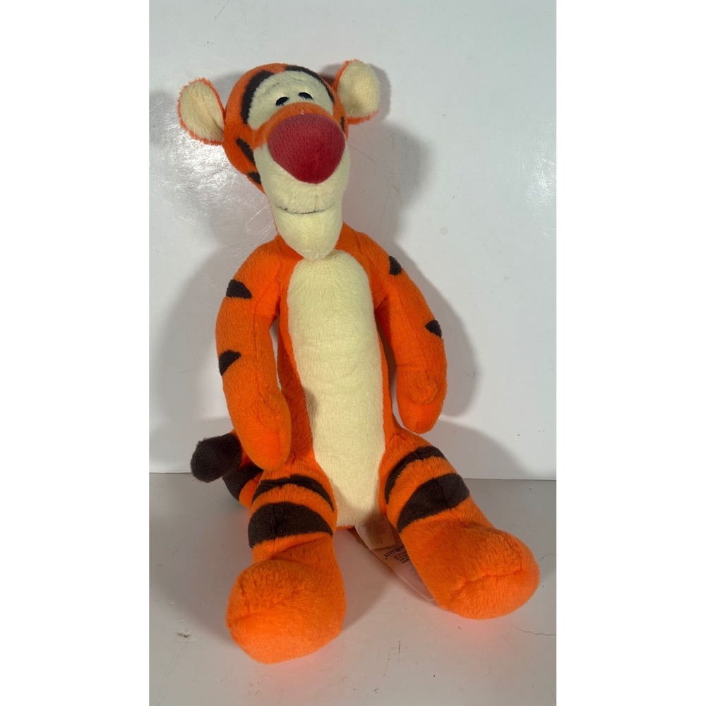 Disney Store Winnie the Pooh Tigger Plush Stuffed Animal 15 inch Orange Black